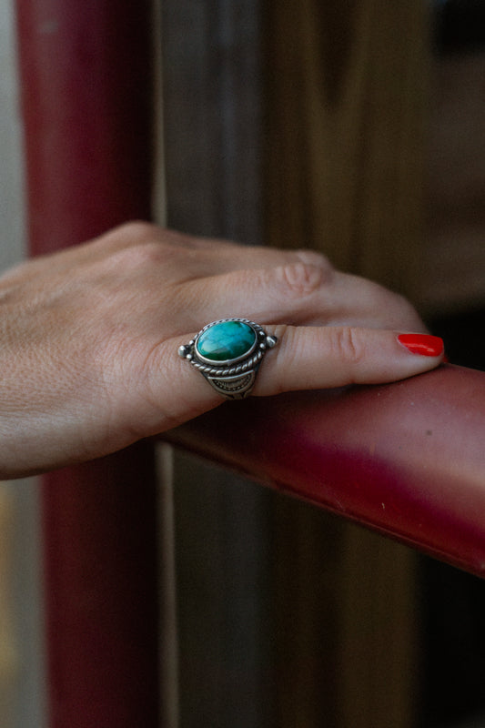 Vintage Navajo Sterling Silver + Turquoise Ring