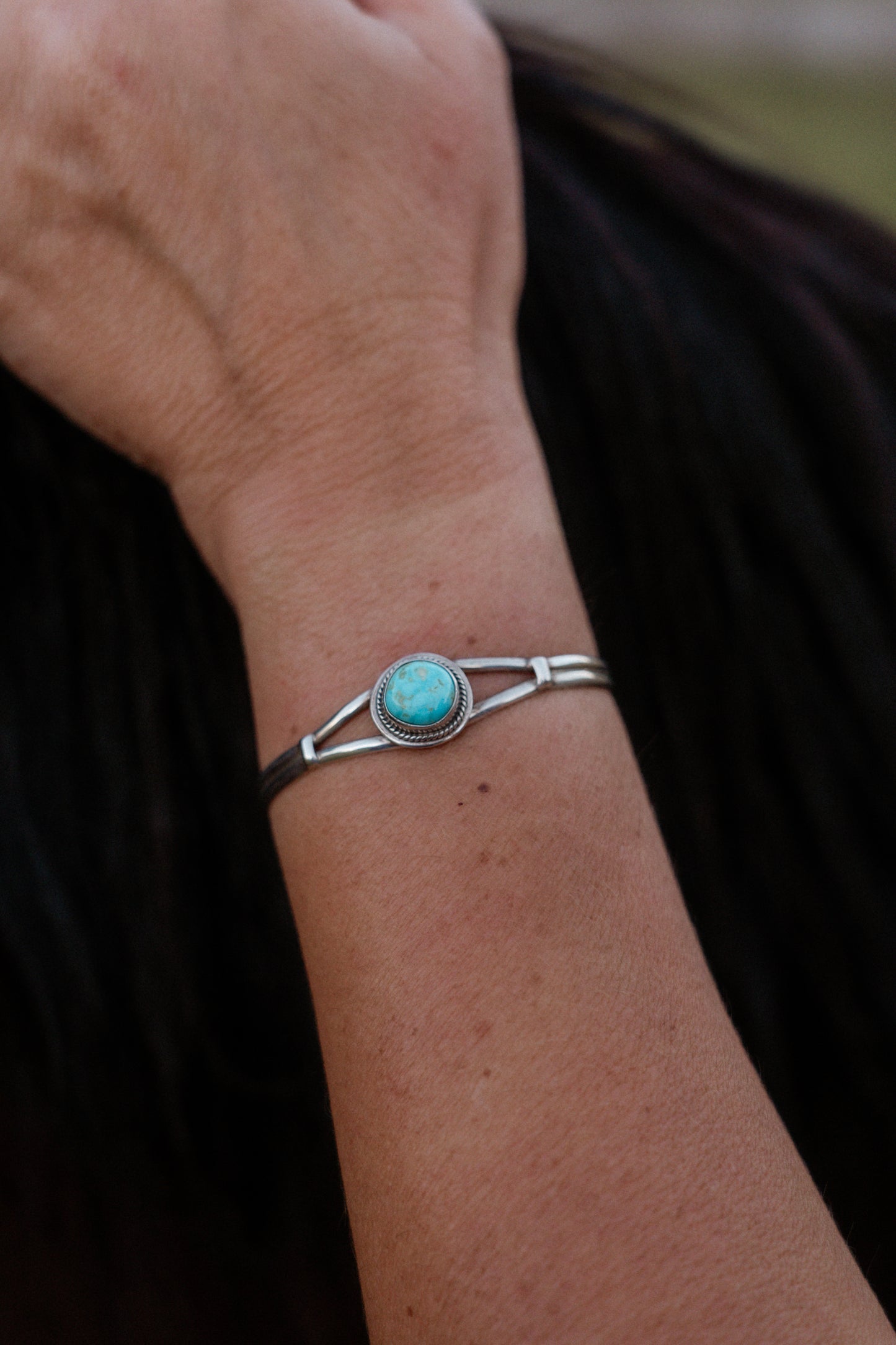 Vintage Sterling Silver + Turquoise Cuff