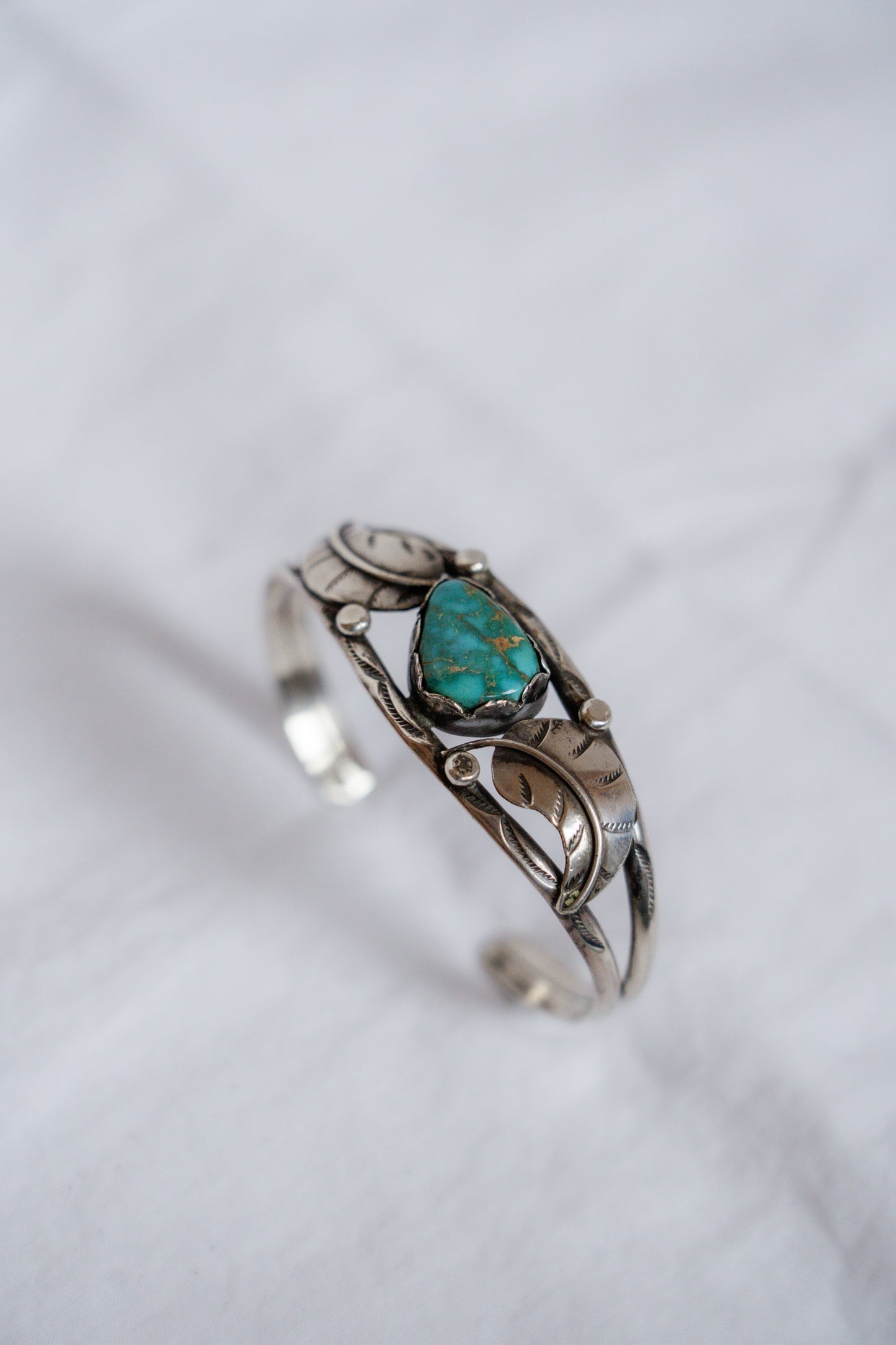 Vintage Sterling Silver + Turquoise Cuff