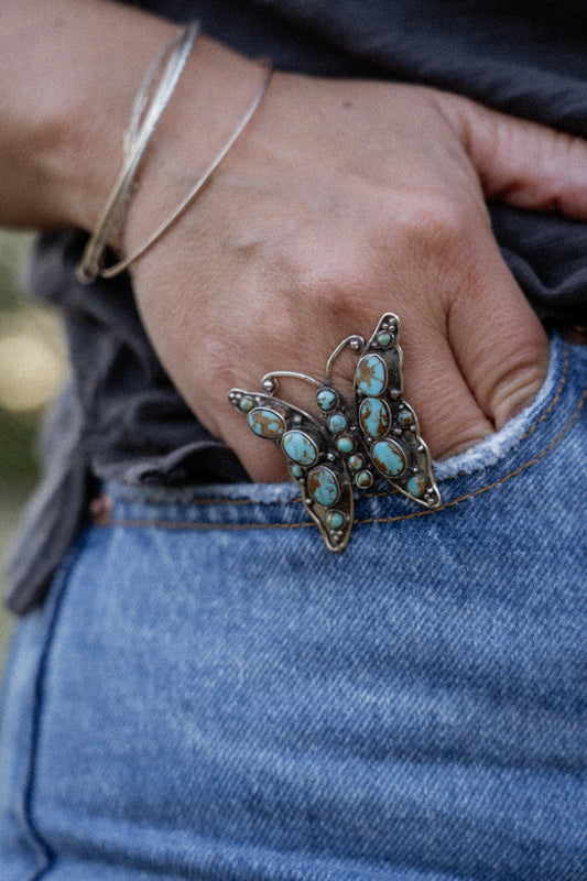 Turquoise Butterfly Ring